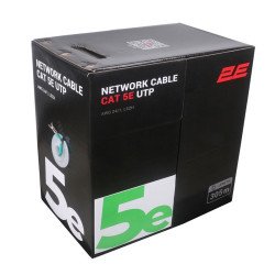 2E CAT 5e UTP, 305m, AWG 24/1, LSZH 305M/Easy pull box packin  | green
