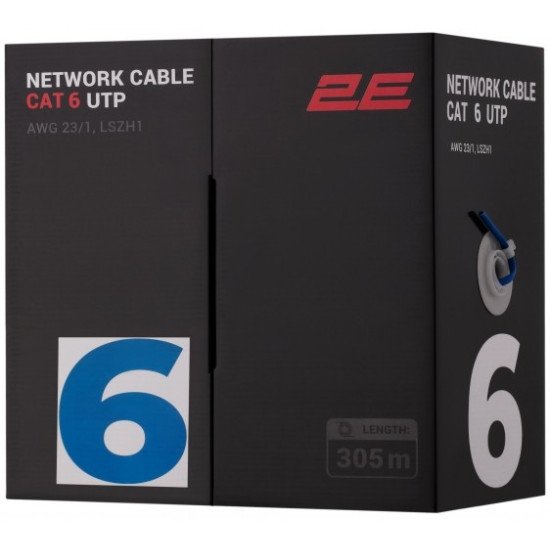 2E CAT 6 UTP, 305m, AWG 24/1, LSZH 305M/Easy pull box packin | blue 2E CAT 6 UTP, 305m, AWG 24/1, LSZH 305M/Easy pull box packin | blue