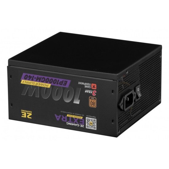 2E Блок питания 2E EXTRA POWER (1000W), 110-240V, >90%, 80+Gold, APFC, 140мм, MB(20+4), CPUx2(4+4), 6xS