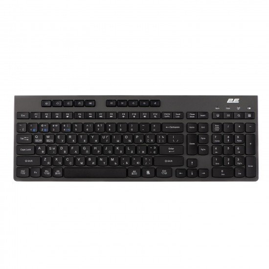 2E Беспроводная клавиатура 2E Keyboard membrane KS280 120key, WL/BT, EN/UK/RU, silent, black-grey 2E-KS280WBGR_AK