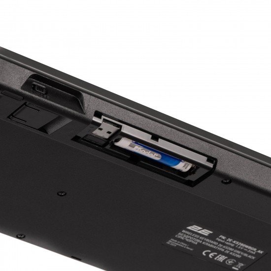 2E Беспроводная клавиатура 2E Keyboard membrane KS280 120key, WL/BT, EN/UK/RU, silent, black-grey 2E-KS280WBGR_AK