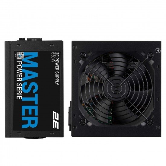 2E Блок питания 2E MASTER POWER (650W), 110-240V, >80%, 80+White, APFC, 120мм, MB(20+4), CPU(4+4), 5xSA