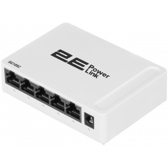 2E Коммутатор 2E PowerLink SG105C 5xGE, Гигабитный, неуправляемый, десктоп