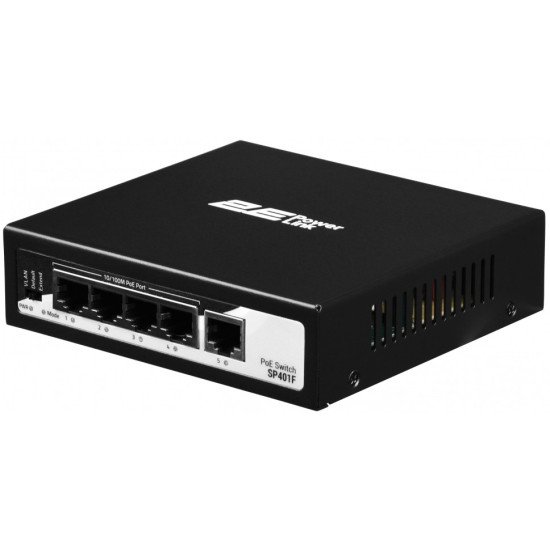 2E Коммутатор 2E PowerLink SP401F 4xFE PoE+, 1xFE Uplink, 55Вт, неуправляемый