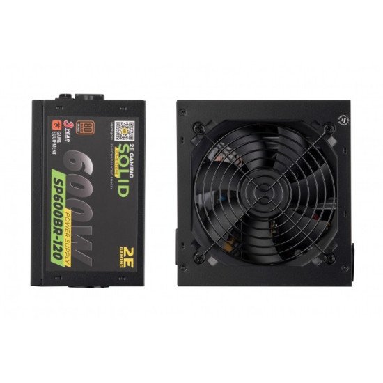 2E Блок питания 2E SOLID POWER (600W), 110-240V, >85%, 80+Bronze, APFC, 120мм, MB(20+4), CPU(4+4), 6xSA