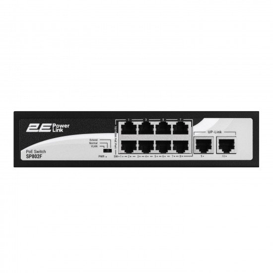 2E Коммутатор 2E PowerLink SP802F 8xFE PoE+, 2xFE Uplink, 96Вт, неуправляемый 2E Коммутатор 2E PowerLink SP802F 8xFE PoE+, 2xFE Uplink, 96Вт, неуправляемый