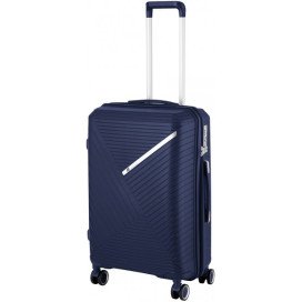 2E SIGMA Plastic suitcase medium 4 wheels dark blue 2E-SPPS-M-NV