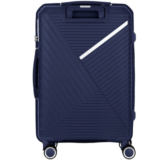 2E SIGMA Plastic suitcase medium 4 wheels dark blue 2E-SPPS-M-NV