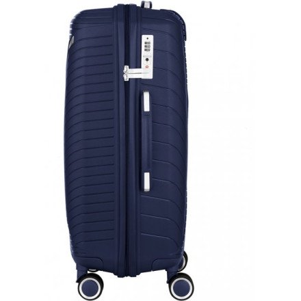 2E SIGMA Plastic suitcase medium 4 wheels dark blue 2E-SPPS-M-NV