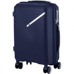 Чемодан пластиковый 2E SIGMA малый 4 колеса тёмно-синий 2E-SPPS-S-NV