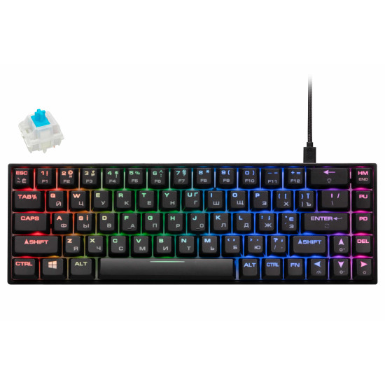 2E GAMING беспроводная клавиатура игровая KG370 RGB 68 KEY GATERON BLUE SWITCH BLACK