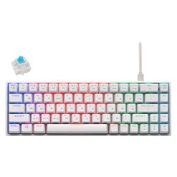 2E GAMING Keyboard KG380 RGB 68key Gateron Blue Switch BT/USB White Ukr