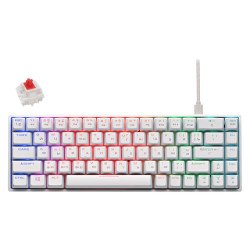 2E Клавиатура игровая KG380 RGB 68key Gateron Red Switch BT/USB White Ukr