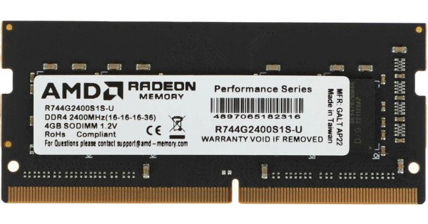 Купить оперативную память AMD Radeon SODIMM DDR4 2400MHz 4 ГБ в ...