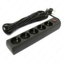 Avtech Электрический Удлинитель с сетевым фильтром и с 5 EU розетками 3 метра, черный Avtech Электрический Удлинитель с сетевым фильтром и с 5 EU розетками 3 метра, черный