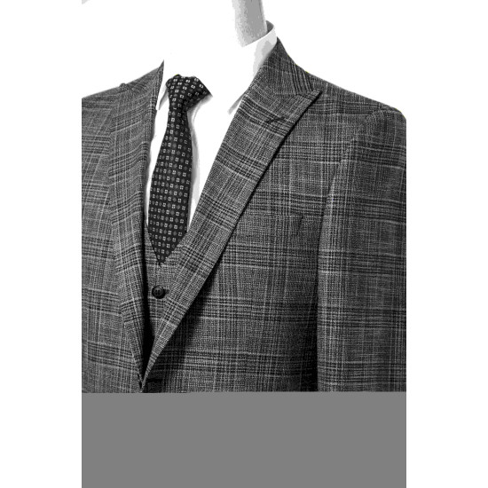 Bekmen men's classic suit, grey, checkered