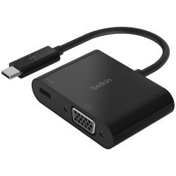 Belkin USB-C to VGA Adapter with 60W PD, Black