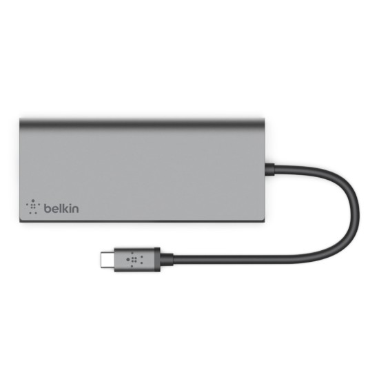 Концентратор Belkin Travel Hub USB-C PD USB-C HDMI Gigabit F4U092btSGY space gray