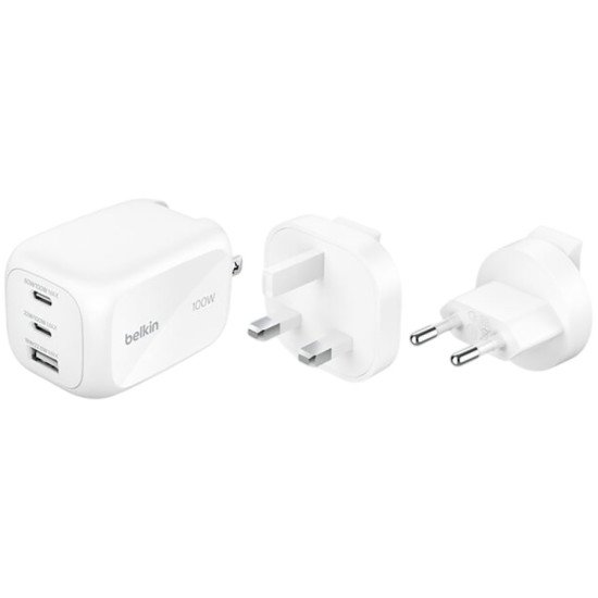 Belkin BoostCharge Pro 100W GaN Travel Charger, White