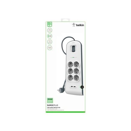 Сетевой фильтр Belkin BSV604vf2M (2 м, 6 розеток, 2 USB) Сетевой фильтр Belkin BSV604vf2M (2 м, 6 розеток, 2 USB)