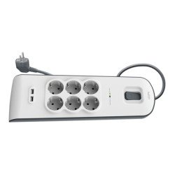 Сетевой фильтр Belkin BSV604vf2M (2 м, 6 розеток, 2 USB) Сетевой фильтр Belkin BSV604vf2M (2 м, 6 розеток, 2 USB)