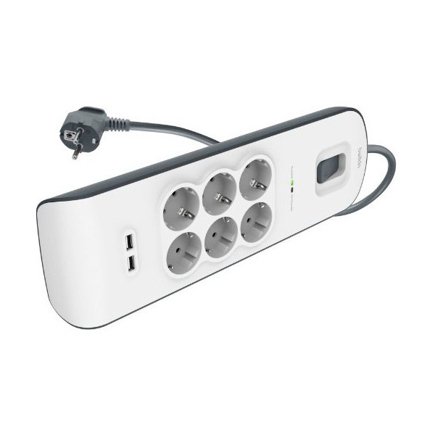 Сетевой фильтр Belkin BSV604vf2M (2 м, 6 розеток, 2 USB) Сетевой фильтр Belkin BSV604vf2M (2 м, 6 розеток, 2 USB)