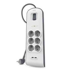 Сетевой фильтр Belkin BSV604vf2M (2 м, 6 розеток, 2 USB) Сетевой фильтр Belkin BSV604vf2M (2 м, 6 розеток, 2 USB)
