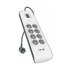 Сетевой фильтр Belkin BSV804vf2M (2 м, 8 розеток, 2 USB) Сетевой фильтр Belkin BSV804vf2M (2 м, 8 розеток, 2 USB)