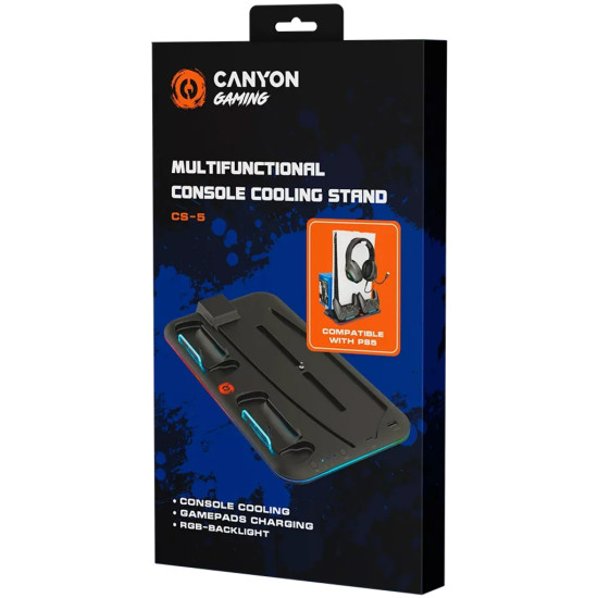 Canyon Ko'p funktsiyali PS5 sovutish stendi CS-PS5 qora