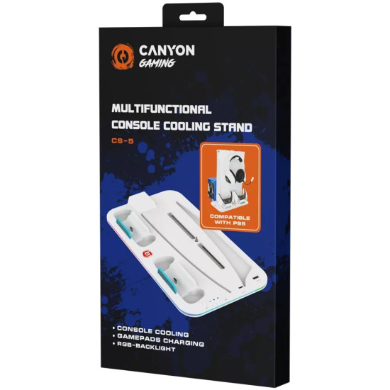 Canyon Ko'p funktsiyali PS5 sovutish stendi CS-PS5 oq