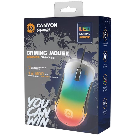 Canyon Gaming Mouse Braver GM-728 LED Crystal 7 buttons wired black