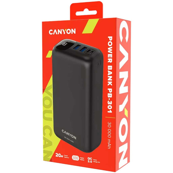 CANYON Power Bank PB-301 30000mAh black: Fast charging for all your devices in Tashkent