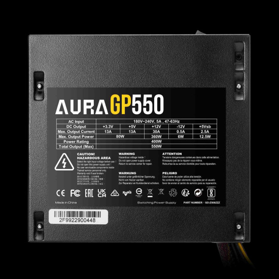 Gamdias AURA GP550 Power Supply Unit 550W