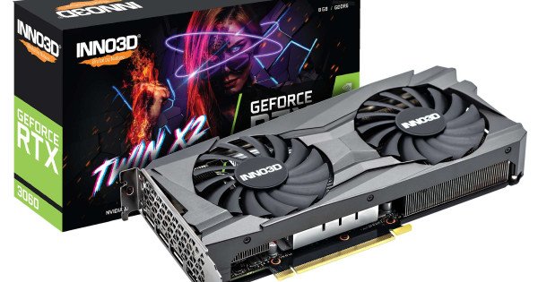 Купить видеокарту INNO3D RTX 3060 8Gb GDDR6 Twin X2 в Ташкенте