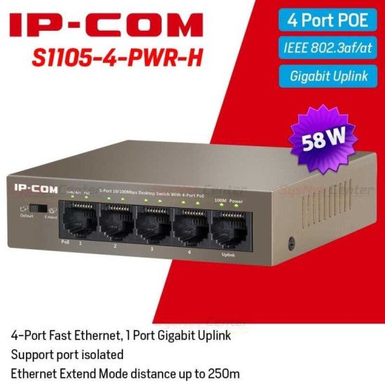 IP-COM S1105-4-PWR-H Network Switch