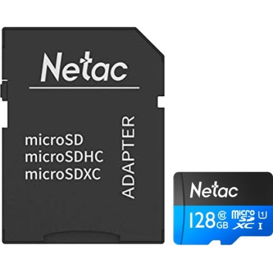 Netac карта памяти microSD 128 ГБ C10 UHS-I R80 МБ/с + SD