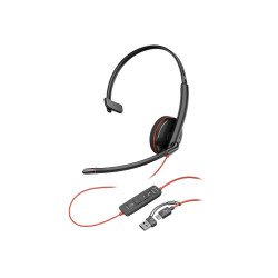 Poly Blackwire 3210 Mono USB-C Headset with USB-A Adapter Poly Blackwire 3210 Mono USB-C Headset with USB-A Adapter