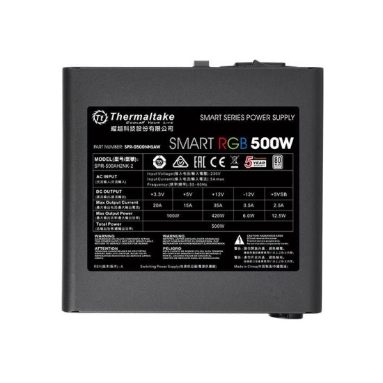 Компьютерный блок питания Thermaltake Smart RGB 500W PS-SPR-0500NHSAWE-1