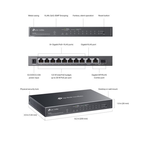 TP-Link ES210GMP сетевой PoE-коммутатор
