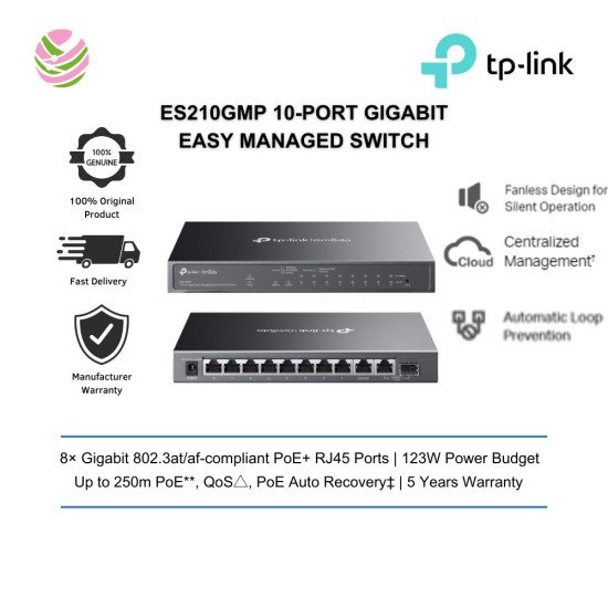 TP-Link ES210GMP сетевой PoE-коммутатор
