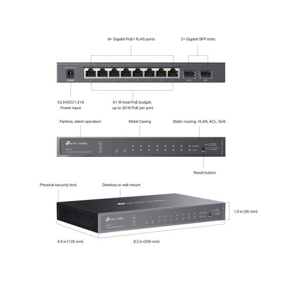 TP-Link SG2210P сетевой PoE-коммутатор