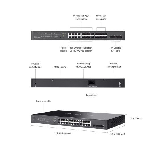 TP-Link SG2428LP сетевой PoE-коммутатор