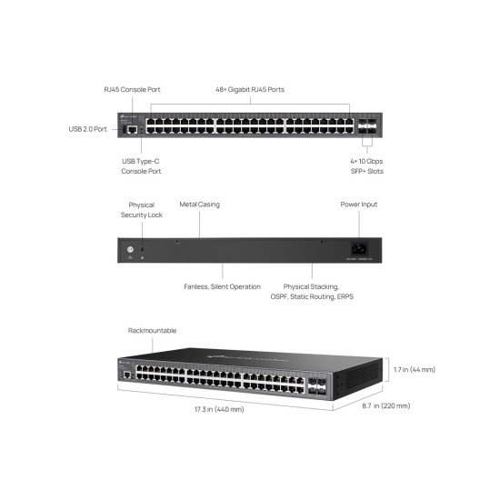 TP-Link SG5452X управляемый сетевой коммутатор L3