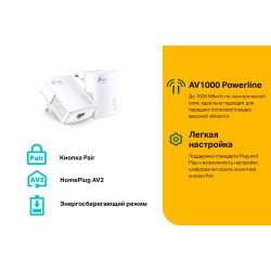 TP-Link TL-PA7017 AV1000 KIT Комплект гигабитных адаптеров