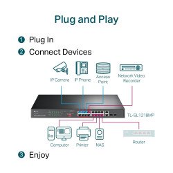 TP-Link TL-SL1218MP сетевой PoE-коммутатор
