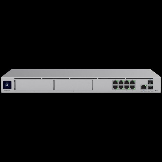 Ubiquiti UDM-PRO-MAX-EU rack-mount Cloud Gateway with 10 Gbps performance, multi-WAN load balancing, and two NVR drive bays designed for