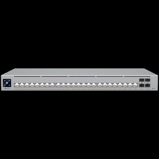Ubiquiti USW-PRO-HD-24-EU Layer 3 Etherlighting switch USW-PRO-HD-24-EU, (22) 2.5 GbE, (2) 10 GbE ports, (4) 10G SFP+ ports. DC power backup ready