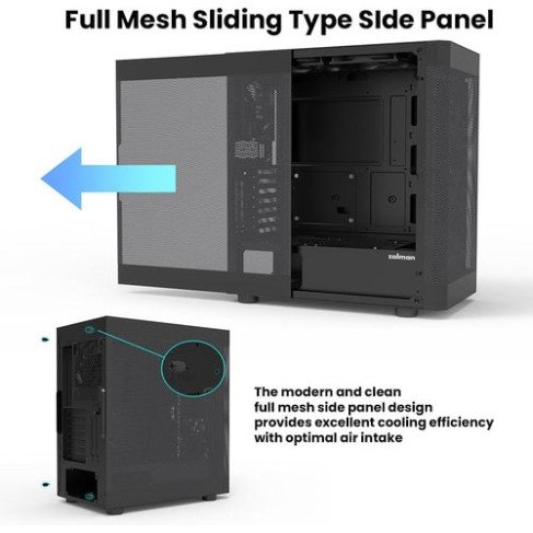 Zalman i4 ATX Mid-Tower PC Case Black