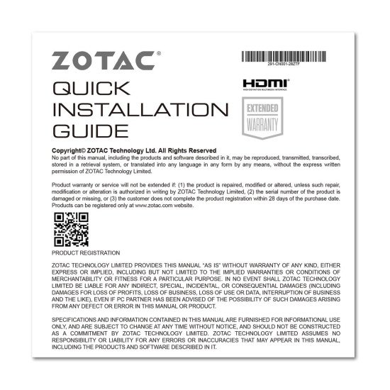 Видеокарта ZOTAC GeForce RTX 3050 6GB GDDR6 Solo