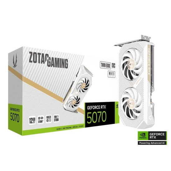 Видеокарта ZOTAC GeForce RTX 5070 12GB GDDR7 Twin Edge OC White Edition білий